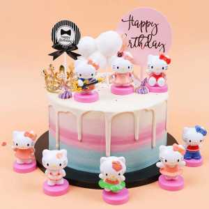 Pajangan Kue Ulang Tahun Figure HelloKitty isi 8 set / Hiasan Kue Ulang Tahun Hello Kitty / Dekorasi Kue Ulang Tahun HelloKitty