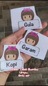Stiker Toples Anak Kecil Cewek Label Nama Bumbu Dapur Tempel Anti Air