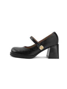 Ultra Soft Breathable Black Mary Jane Wide Fit High Heels