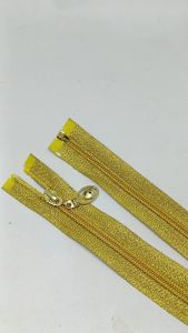Resleting Zipper 50 cm Blink Blink Glitter Gold Emas Set Open End Harga Per Biji