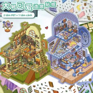 Bộ Sticker 3D Hình Cabin Dễ Thương Tự Làm Trang Trí Túi Xách Lễ Hội Quà Tặng Trẻ Em Văn Phòng Phẩm Sách