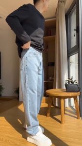 Straight Cut Mens Denim Jeans Korean and Retro Fashion Style #320