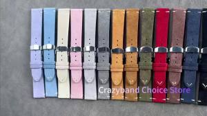 14/16/18/19/20/21/22mm Suede Leather for Omega for Tudor Watch Strap Men Women Business Replacement Band Butterfly Buckle Wrist