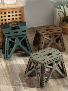 Outdoor Portable Folding Plastic Chair High Stool Space Saving Adult Polypropylene Bench Lightweight Travel Picnic Seat