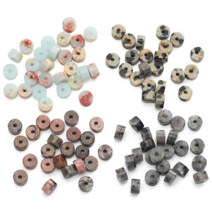 20ชิ้น4X2มม. หินธรรมชาติลูกปัด Dalmatian Rhodochrosite สีดำ Spectrolite Shoushan หินสำหรับสร้อยข้อมือสร้อยคอสร้อยคอเครื่องประดับทำเครื่องเพชร DIY