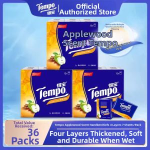 Tempo | Applewood Scent Handkerchief Tissues 36 Packs 4 Ply