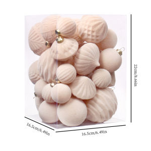 Velvet Ball Ornaments Christmas Balls 35 PCS Xmas Tree Hangings Flocked Ball Ornaments for Party Decor Christmas Decorations