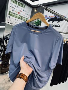 Silky Smooth Lightweight Quick-Drying Breathable Laser Punching Four-Sided Elastic Men Sports Outdoor round Neck Short Sleeve T-shirt