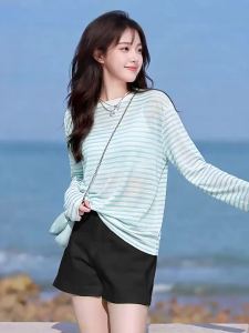 Miniso | Striped Sun Protection T-shirt Light Summer Tee
