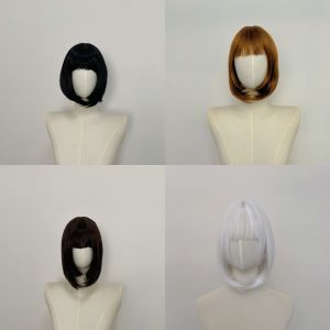 Wig Girl Sweet Loli Princess Cut Air Bangs Short Straight Hair Bobo Head Full Head Simulation Hair
