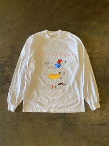 Long Sleeve 310 Pure Cotton Double Thread Mens T-shirt Upward Hero Casual Comfortable Breathable Warm Printed Tee for Couples