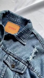 JINISO - Denim Pria Ripped Jaket Jeans Oversize Vintage Blue Acid