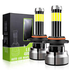2 Bóng Đèn Pha LED 10 Mặt 12V H11 H7 40000LM HB3 9005 HB4 9006 H4 Canbus 120W 3D 360 Độ Siêu Sáng Cho Ô Tô Phổ Thông