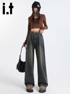 izzue | Retro Aesthetic Washed Flared Jeans Loose Fit Slim