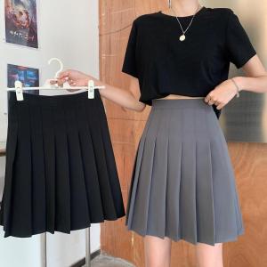 【40-150kg M-5XL] 大码灰色百褶裙2022新款春夏半身裙学院风胖MM高腰显瘦百搭a字裙 fat bigsize oversize skirts x 商品描述 ◊