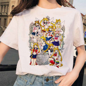 Bandai | VAMOYA Anime Pretty Soldier Sailor Moon Marine Yurabuto Printed Cute Ladies T-Shirt (Japanese and Korean Style)