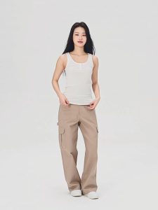 Giordano Korea Collection Womens 2-Button Henley Tank Top 05326536