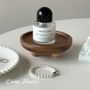 Liang Huanxi Retro Solid Wood Jewelry Plate Perfume Storage Rack Aromatherapy Tray Hallway Key Storage Tray Home Decoration