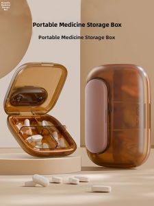 Portable 7 Day Pill Organizer Mini Waterproof Medication Box