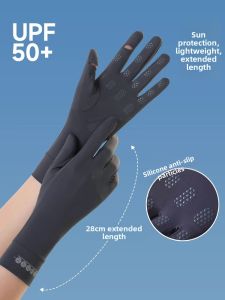 GUOQI | UPF50+ Cool Silk Sunproof Gloves Thin Outdoor Slip-resistant Touchscreen