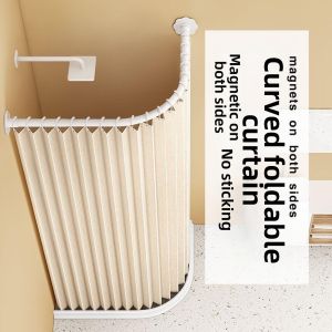 ZHUOLESHI | Curved Waterproof Magnetic Shower Curtain