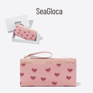 SeaGloca Exclusive Custom Valentines Day Heart-shaped Long Wallet Romantic Wallet with Box for Women