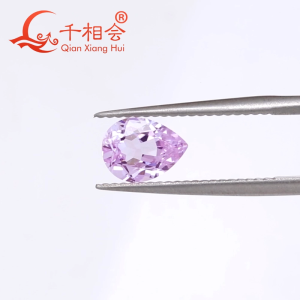 6x8mm Pear Shape Lavender Purple tổng hợp YAG viên rời Yttrium Aluminum Garnet với bao hàm DIY phụ kiện làm trang sức