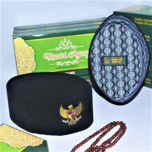 Peci Songkok Kopiah Nasional Hitam Motif Bordir Lambang Garuda Peci Pria Anak Dan Dewasa Motif Terbaru Tinggi 9