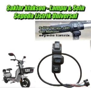 SWITCH HOLDER 3 IN 1 (TOMBOL LAMPU KLAKSON SEIN) SEPEDA LISTRIK UNIVERSAL