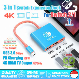 🇸🇬[Ready Stock] 3-IN-1 Portable Switch 2 & 1 Dock USB C Hub for Nintendo Switch 2 Oled/NS TV Dock HDMI Adapter Laptop Docking Station