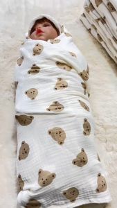 ผ้าห่อตัวเด็ก 100cm x 100cm ผ้าห่อตัวมัสลินย่น พรีเมียม เป็นสินค้าใหม่ๆ ด้วยคุณภาพและความงามที่สวยงาม