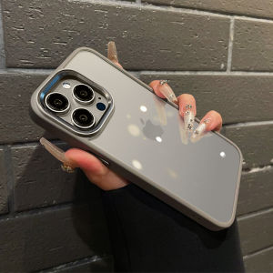  15 plus 14 pro Max Silicone Metal Lens Full Cover Transparent Anti-Fall Phone Case Titanium Original Color 16 Silicone 17 Transparent