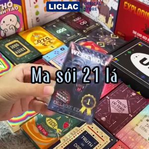 Bài Ma Sói Deluxe 21 lá giấy dày cán màng chống nước Trò chơi Board game Werewolf Việt Hóa phù hợp mọi lứa tuổi