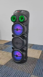 LUCKY HOME 27 Inch Big Bass Karaoke Bluetooth Speaker 5.0 with Dual Wireless Mic RGB LED Light Portable Party Speaker FM Radio USB AUX TF Card MP3 HiFi 3D Stereo Subwoofer Voice Changer Remote Control Multimedia TWS for Home Outdoor Indoor Family Party