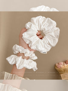 Elegant Hollow out Flower White Hair Ties Womens High Elasticity Durable Hair Bands Fashionable Hair Accessories