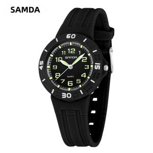 Sanda | Đồng Hồ Thạch Anh Phát Sáng Chống Nước SANDA 2026 50m Dây Đeo Silicon Bền Bỉ Đồng Hồ Thể Thao Nam Và Nữ Đơn Giản Thanh Lịch Với Các Vạch Số Ả Rập