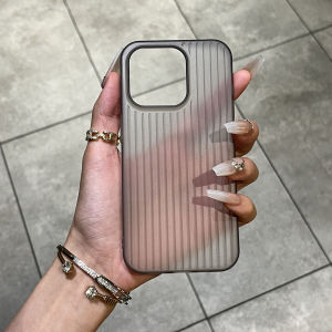 Corrugated Pattern for Apple 15pro Phone Case New Arrival Transparent Iphone14promax Protective Case 15 All-Inclusive Drop-Resistant Fancy 13pro Frosted Heat Dissipation Male Case Female 12 Ultra-Thin Soft Case