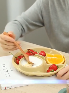 Portion Control Plate for Healthy Eating Divided Plate Diet Plate Portion for Adults 4-Compartment Portable Carlorie Deficit Plate Microwavable Safe Dinnerware Control