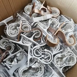 2 Pcs Tiang Gorden Bracket Aluminum Alloy Bracket Tempel Tiang Gorden Hook Penyangga Tiang Batang Gorden Breket Gorden Curtain Rod Brackets