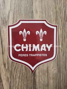 Chimay Logo Pattern Non-Drying Adhesive Sticker Shield Shape Beer Label Decal 60*50MM Beverage Accessories