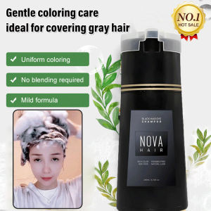 IN STOCK Hair dye that does not damage hair herbal non-irritating color-fixing shampoo Nova Hair Dye Shampoo color-fixing agent mild and non-irritating hair cream*mojogy