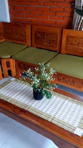 Taplak Meja Ruang Tamu Kecil Tenun Motif Ukuran 35x90 cm\\n\\n Apa Itu Taplak Meja Tenun Motif?\\n\\nTaplak meja tenun motif adalah sebuah hiasan meja yang dibuat dengan teknik tenun tradisional. Taplak meja ini biasanya memiliki motif unik dan menarik yang dapat memperindah ruang tamu Anda. Selain fungsinya sebagai hiasan, taplak meja tenun motif juga bisa melindungi permukaan meja dari goresan dan noda makanan.\\n\\n Keindahan dan Fungsi Taplak Meja Tenun Motif\\n\\nTaplak meja tenun motif memiliki keindahan yang unik dan menarik, sehingga dapat menjadi daya tarik utama ruang tamu Anda. Selain itu, taplak meja ini juga memiliki fungsi sebagai pelindung meja dari goresan dan noda makanan. Taplak meja tenun motif dapat memberikan nuansa tradisional dan elegan pada ruang tamu Anda.\\n\\n Kelebihan Taplak Meja Tenun Motif\\n\\nBerikut beberapa kelebihan taplak meja tenun motif:\\n\\n- Motif unik dan menarik\\n- Kualitas bahan yang baik\\n- Mudah dicuci dan tahan lama\\n- Tersedia dalam berbagai ukuran dan warna\\n\\n Bagaimana Memilih Taplak Meja Tenun Motif yang Tepat?\\n\\nPemilihan taplak meja tenun motif yang tepat sangat penting agar sesuai dengan ruang tamu Anda. Berikut beberapa hal yang perlu diperhatikan saat memilih taplak meja tenun motif:\\n\\n Ukuran Taplak Meja Tenun Motif\\n\\nPastikan ukuran taplak meja tenun motif sesuai dengan ukuran meja Anda. Taplak meja tenun motif ukuran 35x90 cm cocok untuk meja kecil di ruang tamu Anda.\\n\\n Desain Taplak Meja Tenun Motif\\n\\nPilih desain taplak meja tenun motif yang sesuai dengan tema dan interior ruang tamu Anda. Motif unik dan menarik dapat memberikan kesan elegan pada ruang tamu Anda.\\n\\n Cara Menggunakan Taplak Meja Tenun Motif untuk Ruang Tamu Kecil\\n\\nBerikut beberapa cara menggunakan taplak meja tenun motif untuk ruang tamu kecil:\\n\\n Mengatur Ruang Tamu Kecil dengan Taplak Meja Tenun Motif\\n\\nTaplak meja tenun motif dapat menjadi daya tarik utama ruang tamu kecil Anda. Pasangkan taplak meja ini dengan dekorasi ruang tamu lainnya seperti bantal, karpet, dan hiasan dinding.\\n\\n Mencocokkan Taplak Meja Tenun Motif dengan Interior Ruang Tamu\\n\\nPilih taplak meja tenun motif yang sesuai dengan tema dan interior ruang tamu Anda. Motif unik dan menarik dapat memberikan kesan elegan pada ruang tamu Anda.\\n\\n Perawatan Taplak Meja Tenun Motif\\n\\nBerikut beberapa cara merawat taplak meja tenun motif:\\n\\n Cara Membersihkan Taplak Meja Tenun Motif\\n\\nCuci taplak meja tenun motif dengan tangan atau mesin cuci dengan suhu rendah. Jangan gunakan pemutih atau pewarna untuk menjaga warna taplak meja tetap cerah.\\n\\n Menyimpan Taplak Meja Tenun Motif dengan Baik\\n\\nSimpan taplak meja tenun motif dalam tempat yang kering dan aman. Hindari menyimpan taplak meja di tempat yang lembab atau berdebu untuk menjaga kualitas bahan dan warna taplak meja.\n}