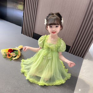 หวาน Princess Escape ตาข่าย กระโปรง วันเกิดสาว เดรส เด็ก ฤดูร้อน สไตล์ใหม่ Midiเด็กทารก Net Gauze Birthday เดรส