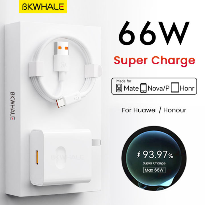 Caricatore 66W SuperCharge Con Cavo USB-C 6A 2m – Ricarica Rapida Per Huawei E Tablet USB-C, Sicuro E Compatto