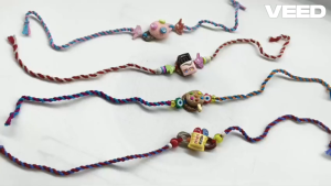 Kids M&M Theme Rakhi Set – Handmade Designer Raksha Bandhan Bracelet Collection with Colorful Candy Charms for Brothers | Set of 5 Rakhis