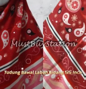 MBS Tudung Bawal Labuh Turkey Bercorak Cotton Bidang 55 Inch Set EFG