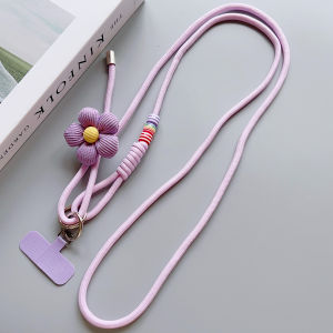 Fashionable Flower Double-Sided Adjustable Mobile Phone Universal Lanyard Diagonal Long Lanyard Anti-Loss Hanging Piece