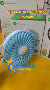 Quạt Sạc Kẹp DP-7608 3 chế độ (Gió yếu/ Gió trung bình/ Gió mạnh)