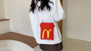 2024 New McDonalds Messenger Bag Cute Portable Hand Bag High-Grade Canvas Womens Bag Mobile Coin Purse