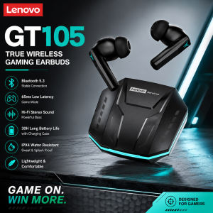 Lenovo | Lenovo GT105 TWS Esports Bluetooth Earphones Space Surround Sound Effects ENC Call Noise Reduction Ultra-Low Latency Bluetooth 6